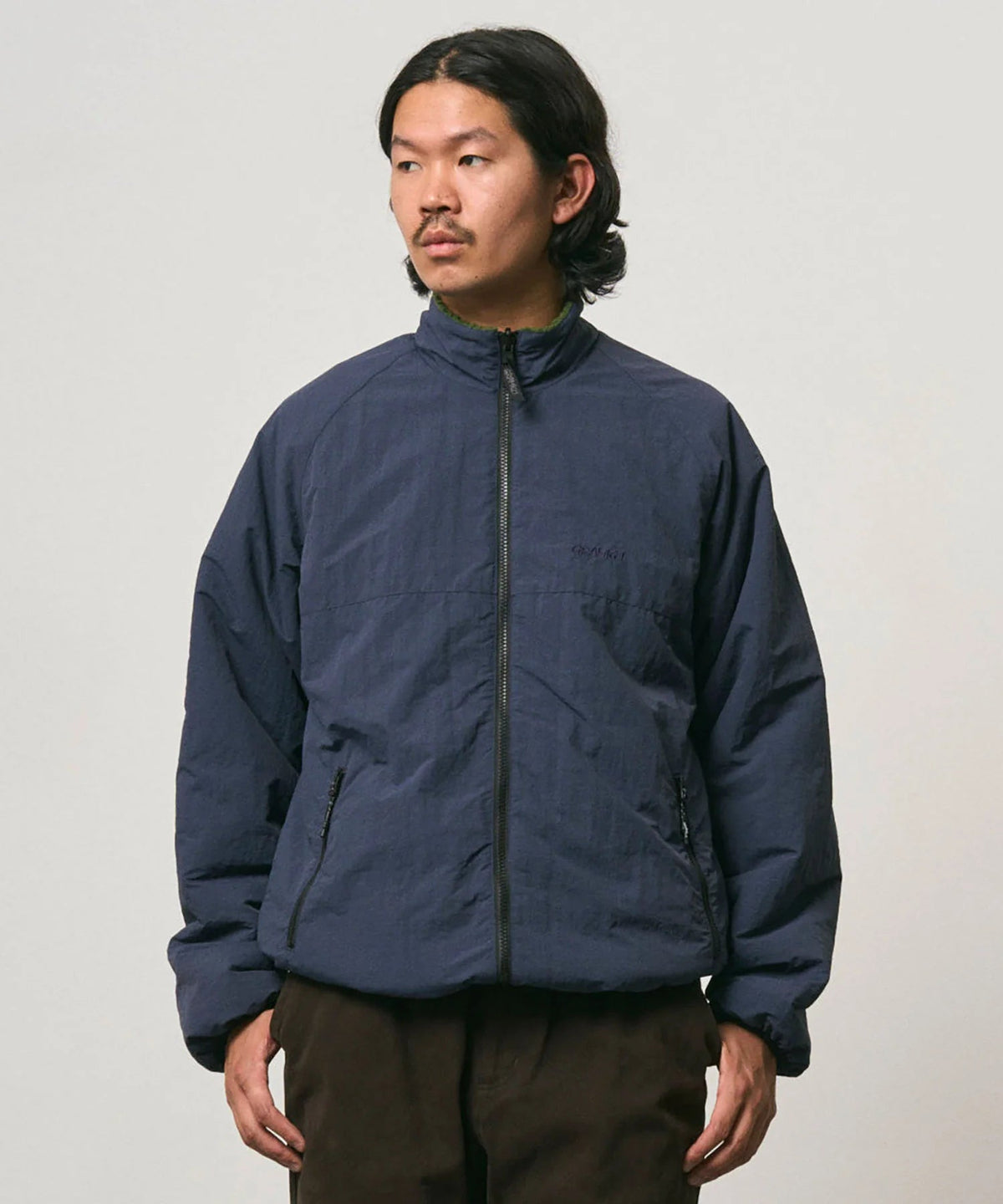 Gramicci Reversible Sherpa Jacket Olive / Navy - Steranko Clothing Manchester