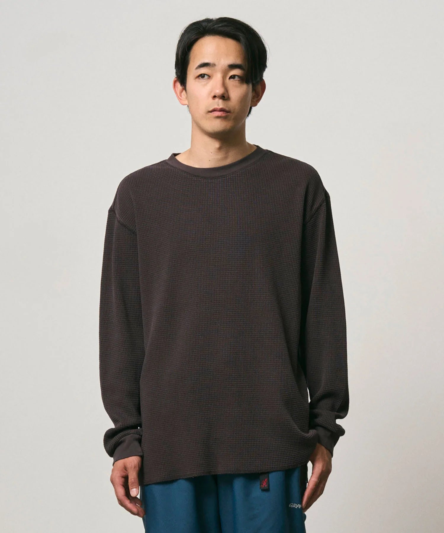 Gramicci Waffle Crew Pullover Fossil Pigment - Steranko Clothing Manchester