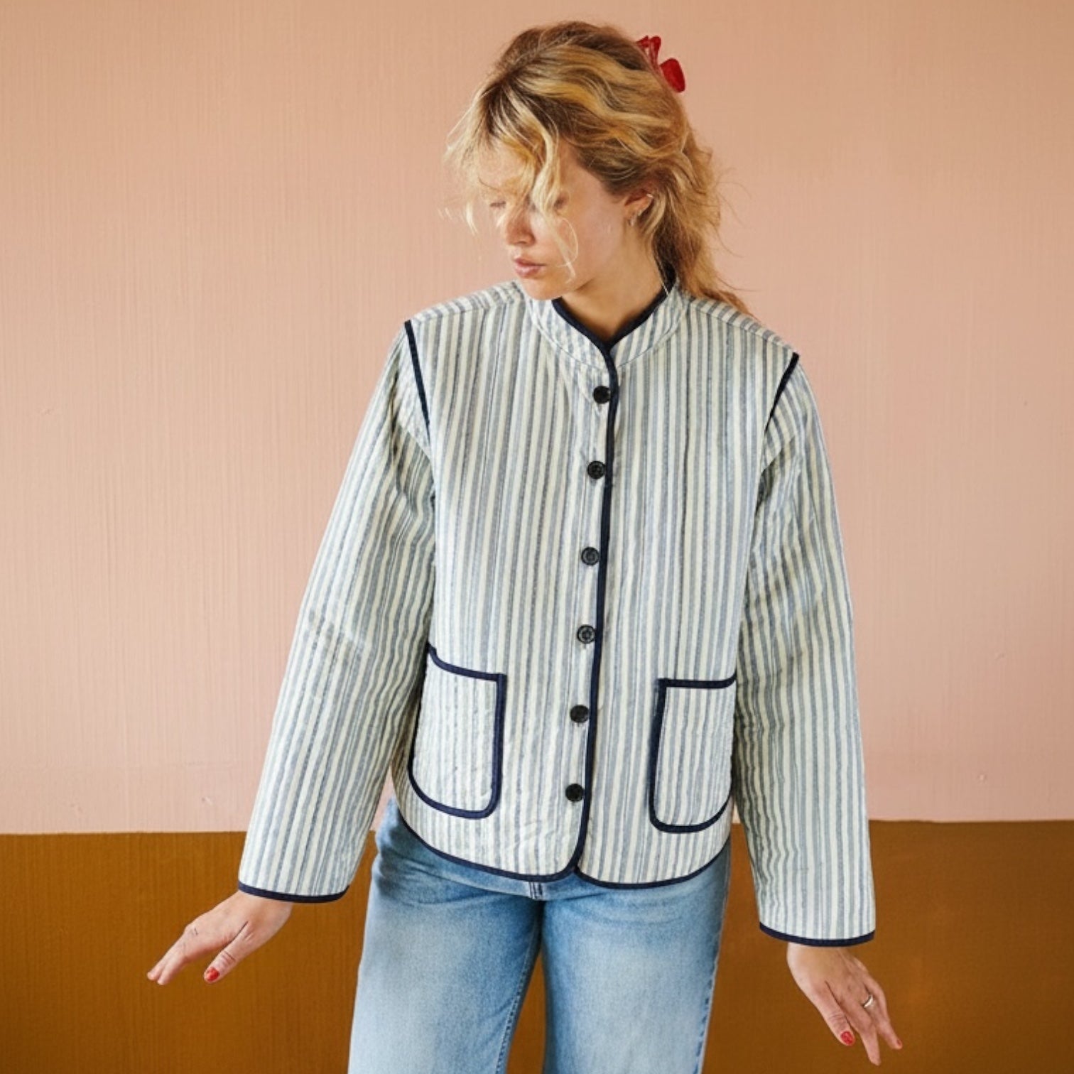 HABIBA Mio Quilted China Jacket Sapphire - Steranko Clothing Manchester