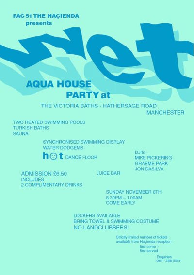 Haçienda Club Nights 'Wet' A3 Print - Steranko Clothing Manchester