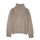 Harley Of Scotland Chunky Cable Turtle Neck Almond - Steranko Clothing Manchester