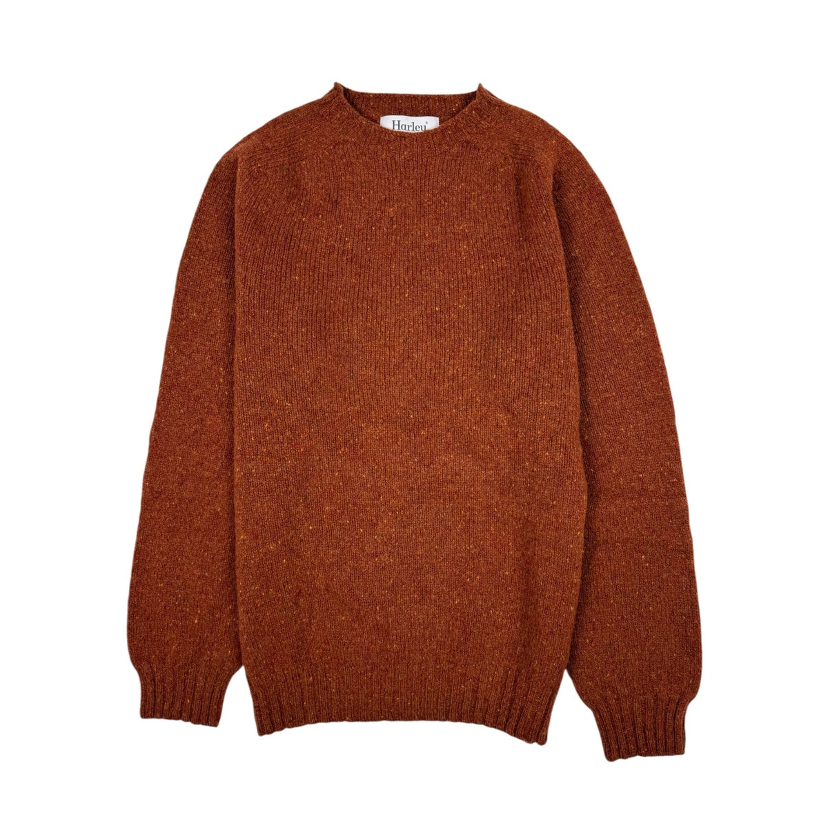 Harley Of Scotland Donegal Wool Crewneck Rhum - Steranko Clothing Manchester