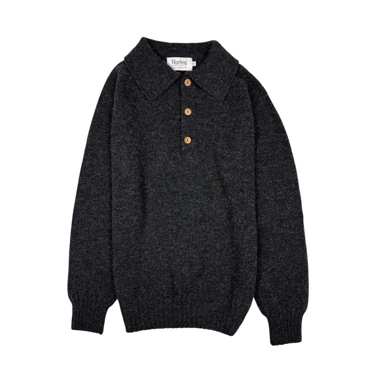 Harley Of Scotland Eton Collar Sweater Charcoal - Steranko Clothing Manchester
