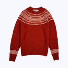 Harley Of Scotland Fair Isle Jumper Flame/Snow White - Steranko Clothing Manchester