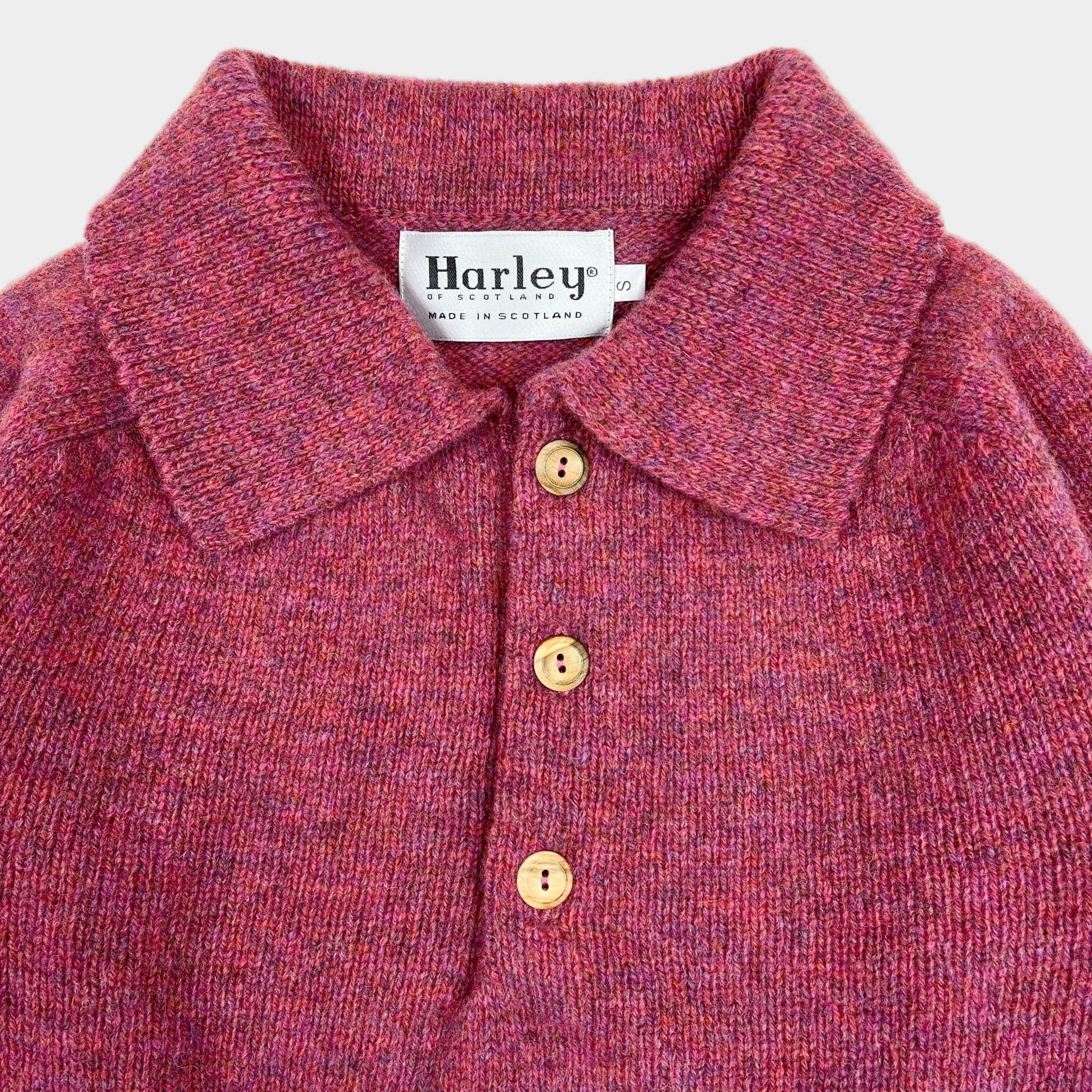 Harley Of Scotland Lambswool LS Polo Zinnia - Steranko Clothing Manchester