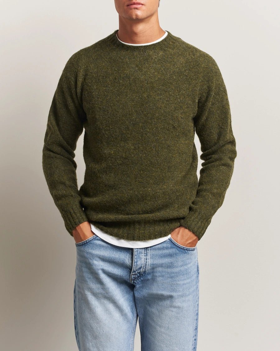 Harley Of Scotland Supersoft Lambswool Jumper Scots Pine - Steranko Clothing Manchester