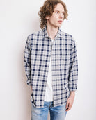 Hartford Paul Shirt Grey & Blue - Steranko Clothing Manchester