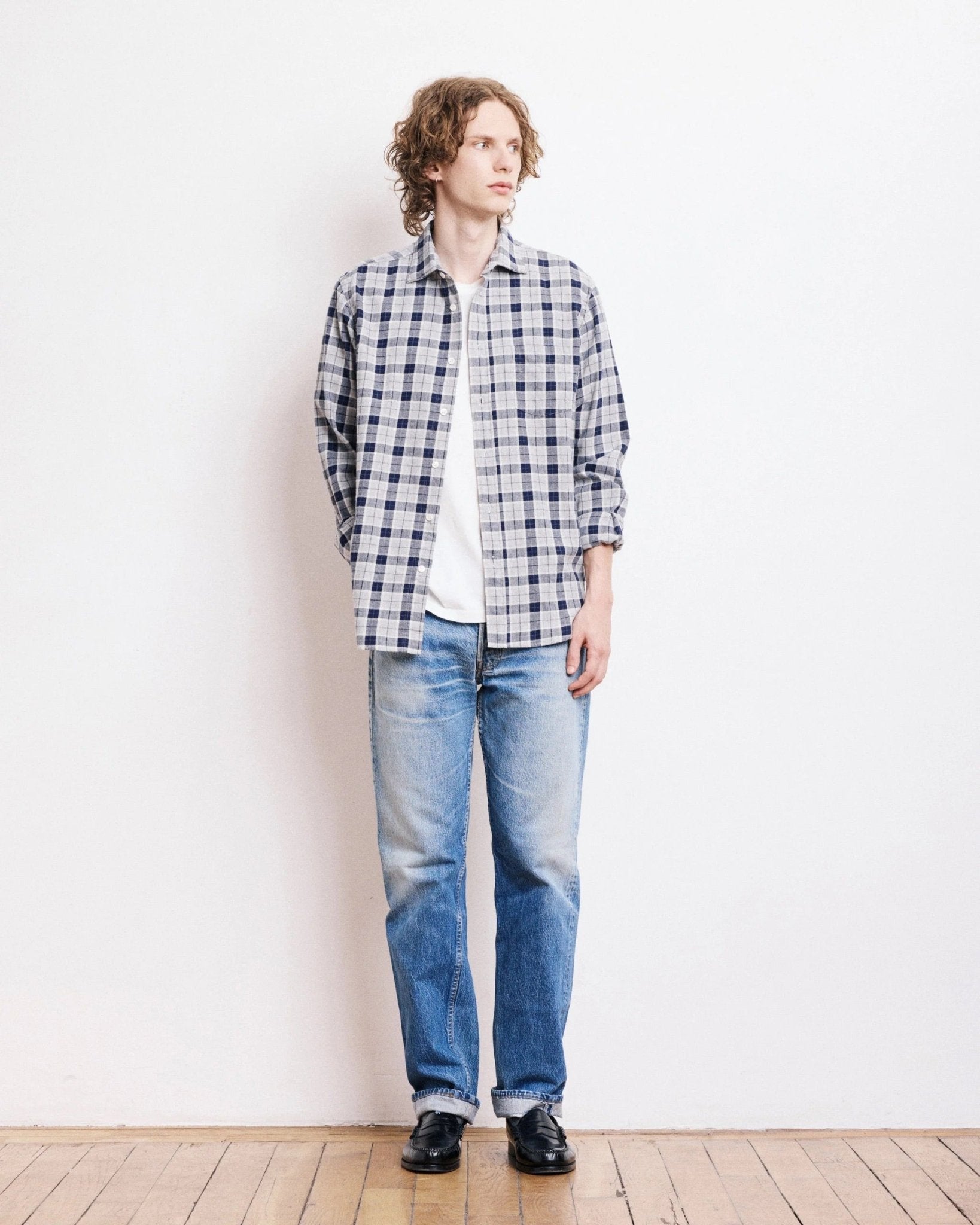 Hartford Paul Shirt Grey & Blue - Steranko Clothing Manchester