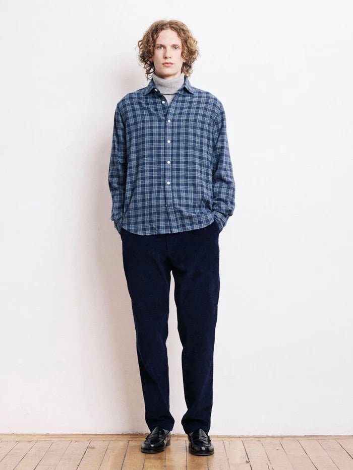 Hartford Paul Shirt Navy & Green - Steranko Clothing Manchester