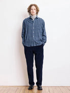 Hartford Paul Shirt Navy & Green - Steranko Clothing Manchester