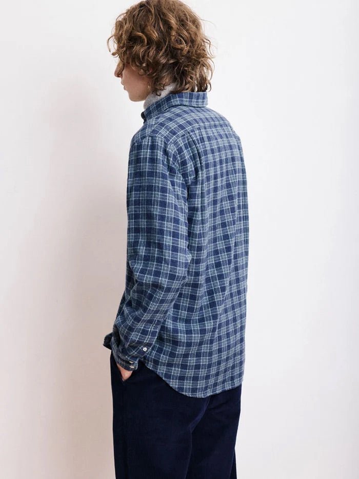 Hartford Paul Shirt Navy & Green - Steranko Clothing Manchester