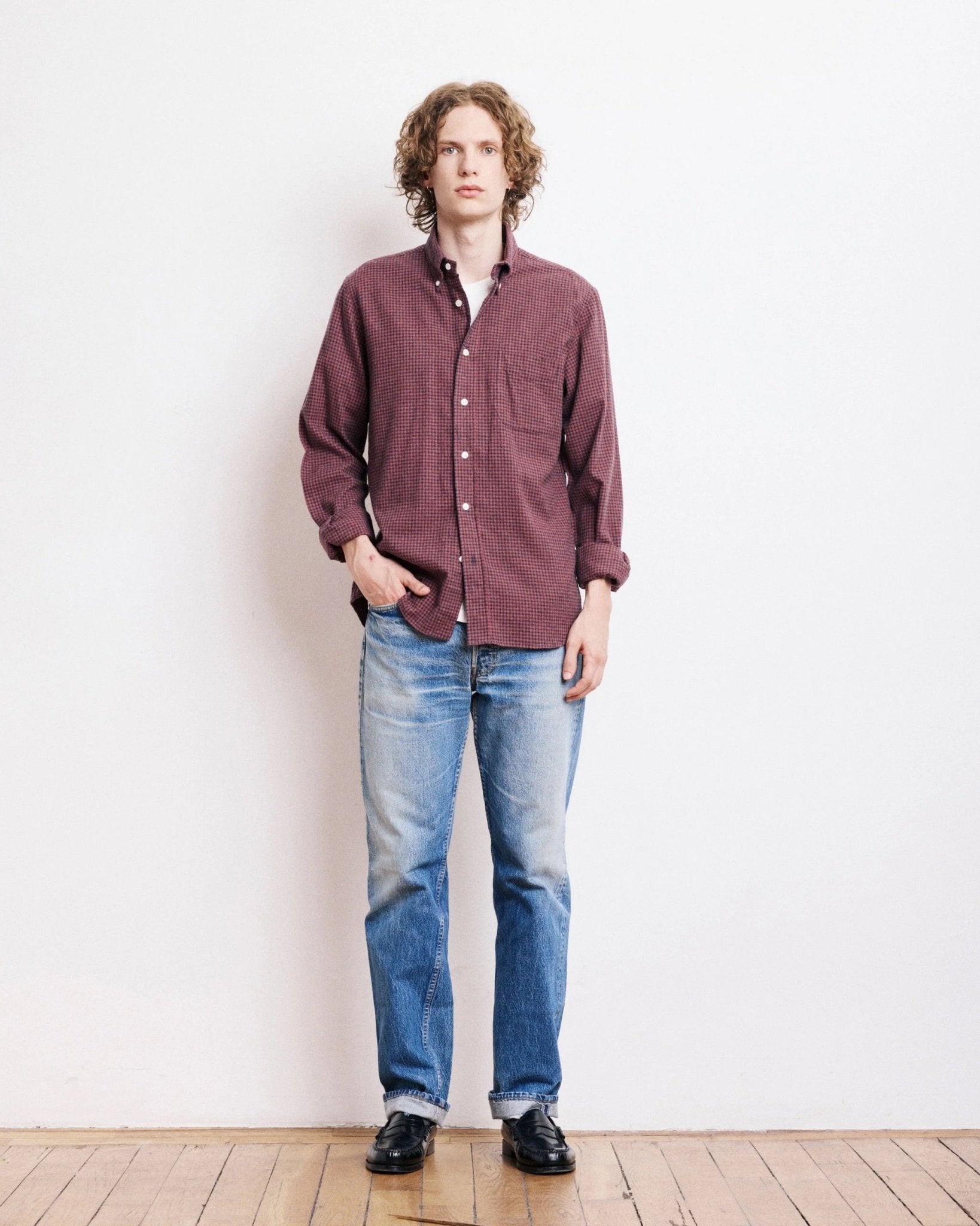 Hartford Pitt Shirt Navy & Red - Steranko Clothing Manchester