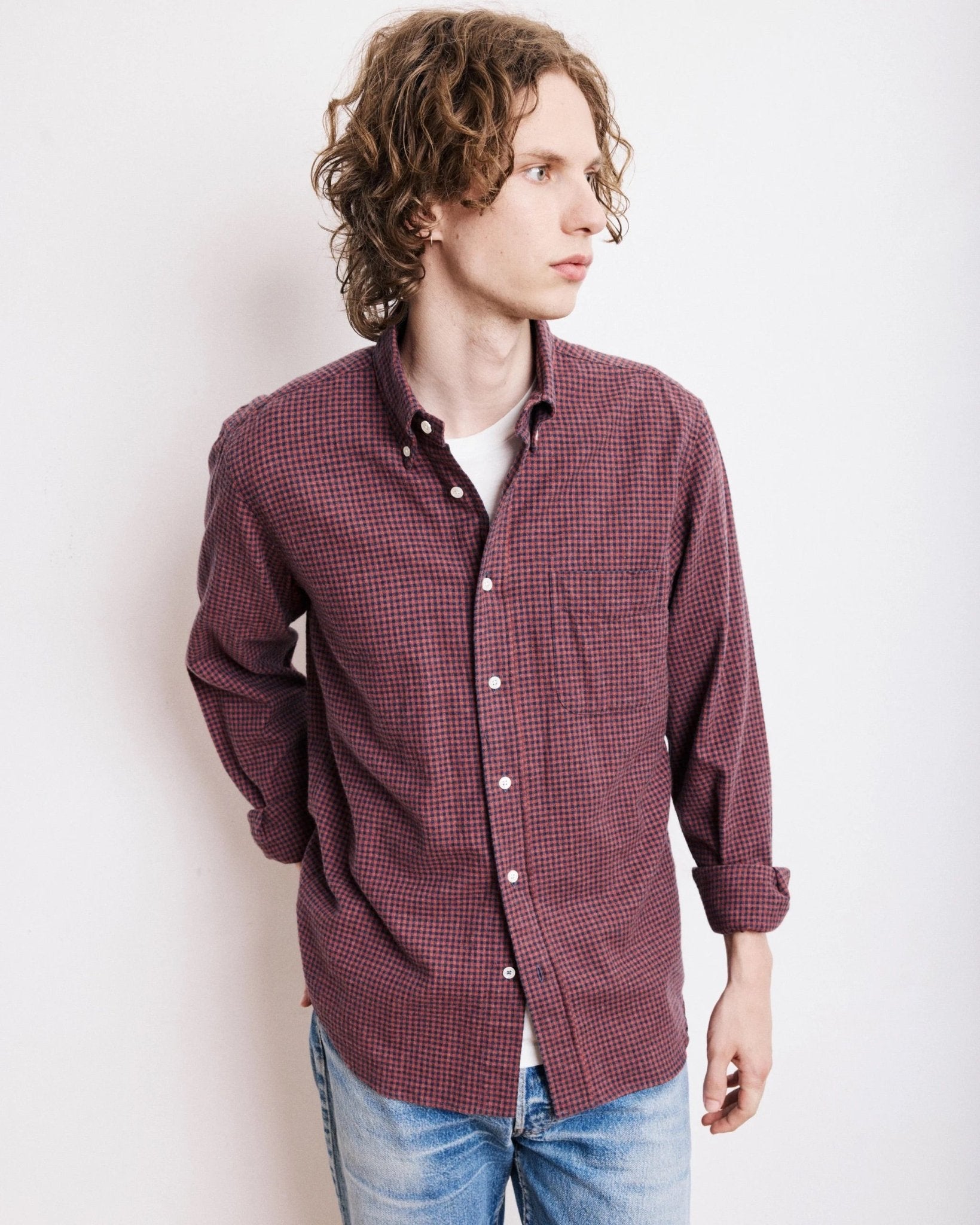 Hartford Pitt Shirt Navy & Red - Steranko Clothing Manchester