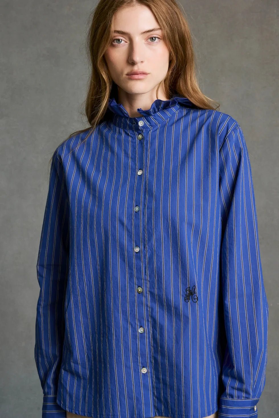 Hod Paris Cleo Shirt Indigo Stripe - Steranko Clothing Manchester