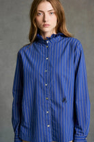 Hod Paris Cleo Shirt Indigo Stripe - Steranko Clothing Manchester