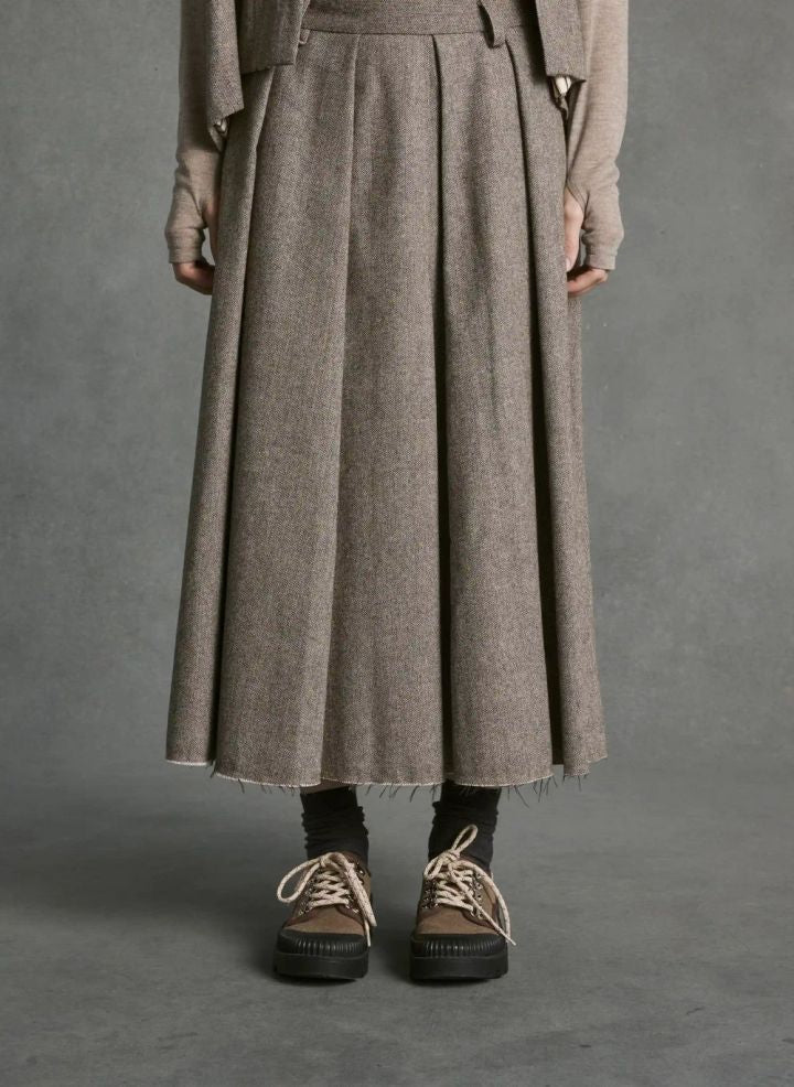 Hod Paris Elisabeth Raw Edge Skirt Barista - Steranko Clothing Manchester