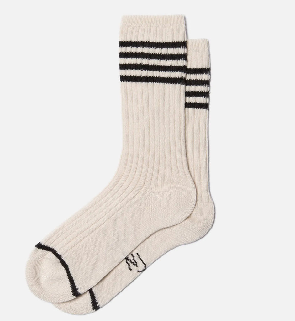 Nudie Jeans Tennis Socks Off White / Black Stripe