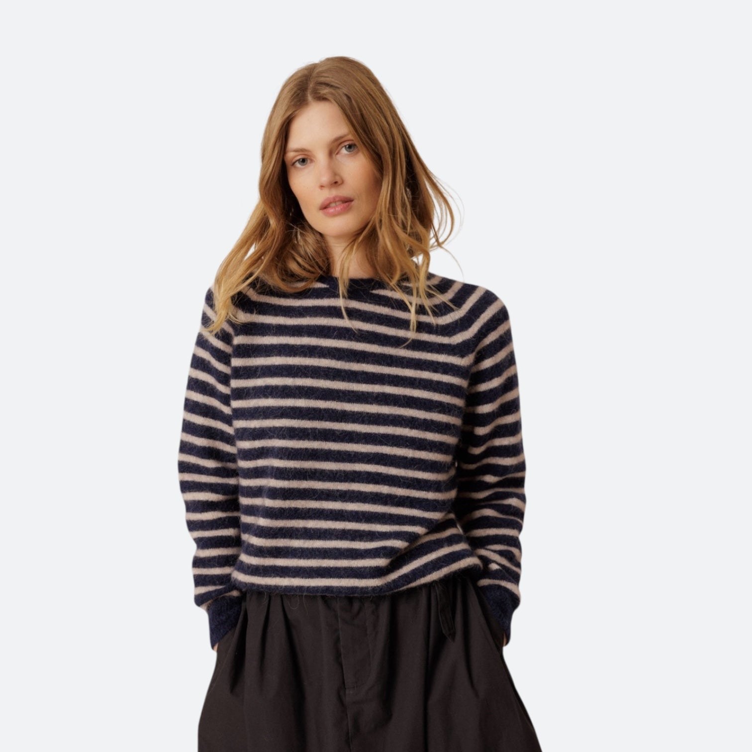 INDI&COLD Alpaca Sailor Sweater Navy - Steranko Clothing Manchester