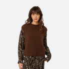 INDI&COLD Boxy Mohair Vest Chocolate - Steranko Clothing Manchester