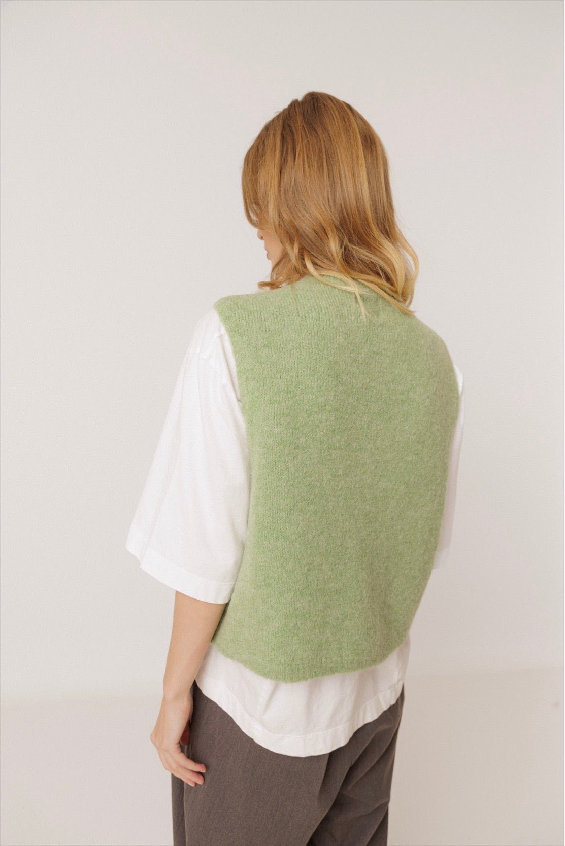INDI&COLD Boxy Mohair Vest Water - Steranko Clothing Manchester