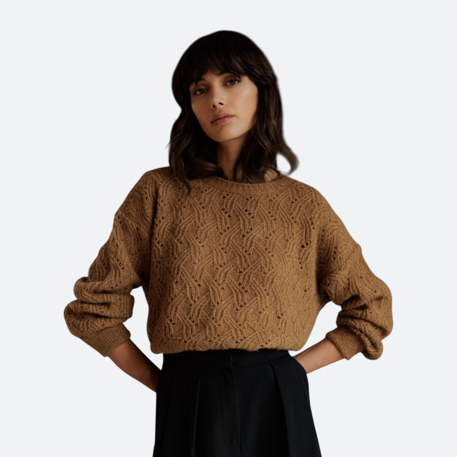 INDI&COLD Decorative Alpaca Sweater Camel - Steranko Clothing Manchester