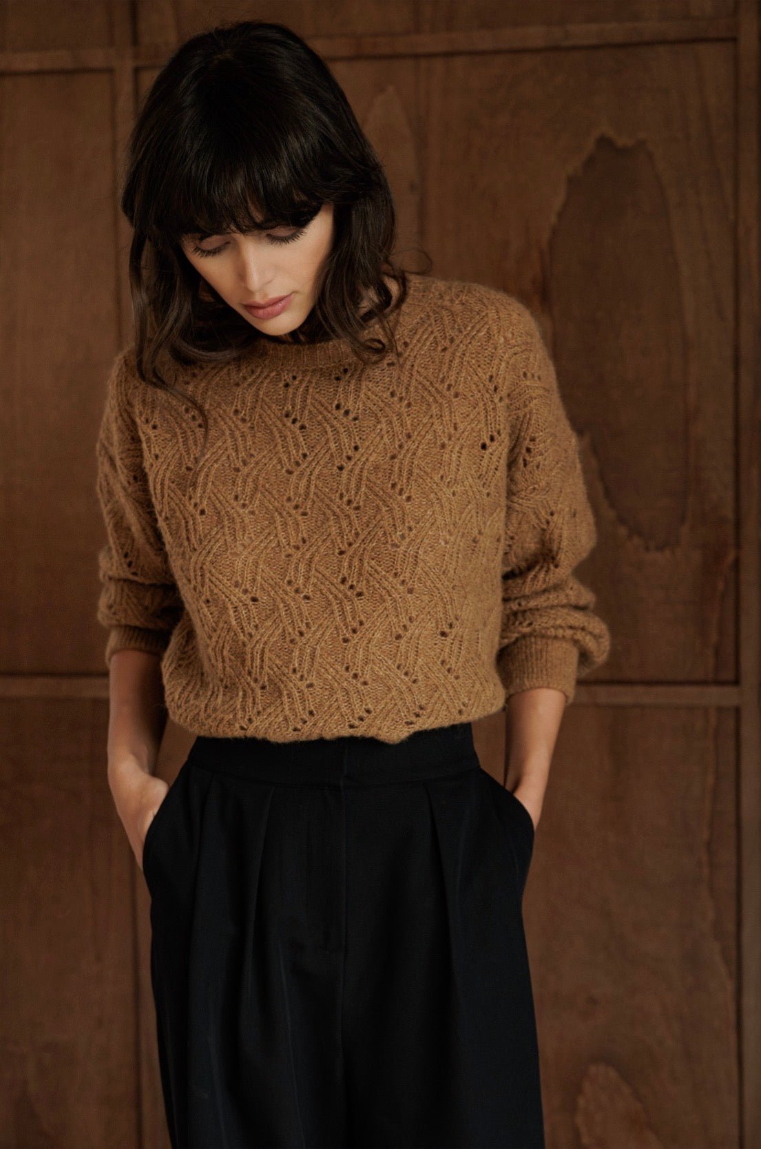 INDI&COLD Decorative Alpaca Sweater Camel - Steranko Clothing Manchester