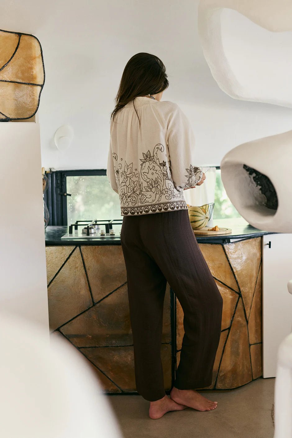 INDI&COLD Floral Hem Blouse Ecru - Steranko Clothing Manchester