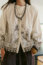 INDI&COLD Floral Hem Blouse Ecru - Steranko Clothing Manchester