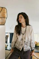 INDI&COLD Floral Hem Blouse Ecru - Steranko Clothing Manchester