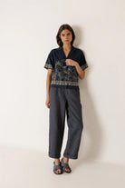 INDI&COLD Pinstripe Pleated Pants Indigo - Steranko Clothing Manchester