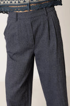 INDI&COLD Pinstripe Pleated Pants Indigo - Steranko Clothing Manchester