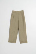 INDI&COLD Pinstripe Pleated Pants Khaki - Steranko Clothing Manchester