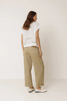 INDI&COLD Pinstripe Pleated Pants Khaki - Steranko Clothing Manchester