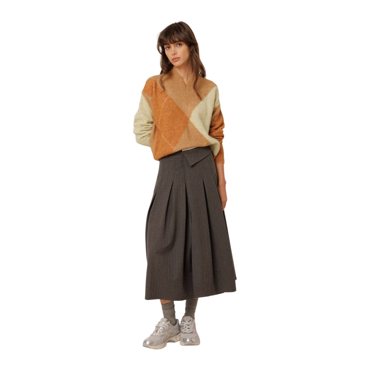 INDI&COLD Pleated Crossover Skirt Marengo - Steranko Clothing Manchester