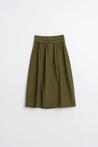INDI&COLD Poplin Midi Skirt Military Green - Steranko Clothing Manchester