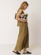 INDI&COLD Short Linen Top Khaki - Steranko Clothing Manchester