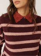 INDI&COLD Striped Sailor Sweater Eggplant - Steranko Clothing Manchester