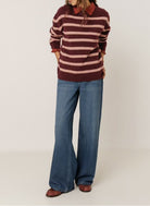 INDI&COLD Striped Sailor Sweater Eggplant - Steranko Clothing Manchester