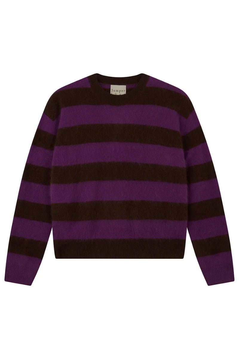Jumper 1234 Brushed Stripe Crew Hickory/Misty Purple - Steranko Clothing Manchester
