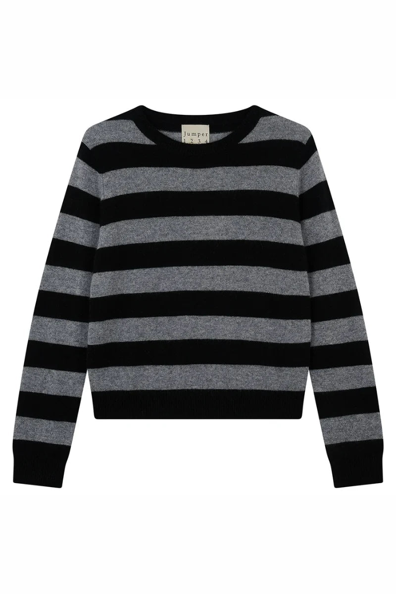 Jumper 1234 Stripe Crew Cashmere Black/Cloudy - Steranko Clothing Manchester