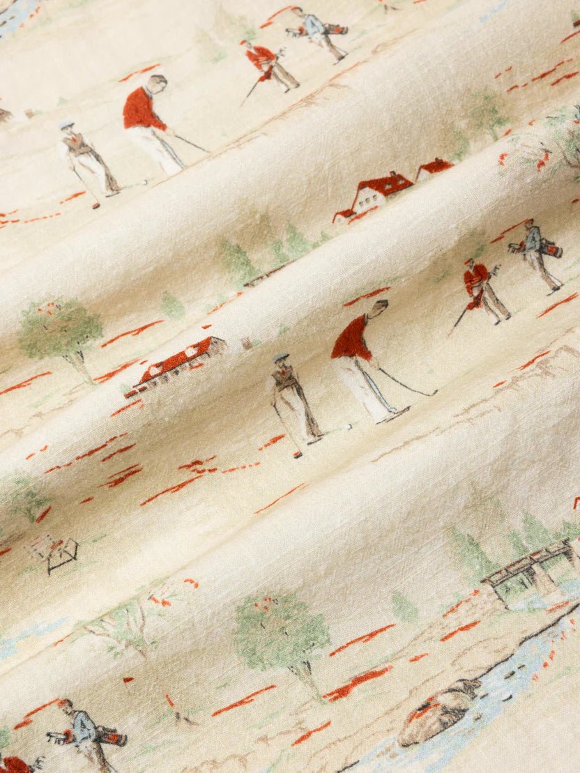 Kestin Crammond Shirt Oatmeal Golf Print - Steranko Clothing Manchester