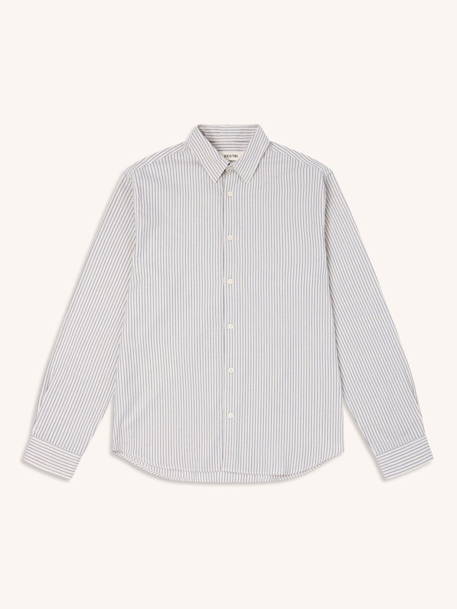 Kestin Dirleton Shirt Reg Stripe Cotton Blue - Steranko Clothing Manchester