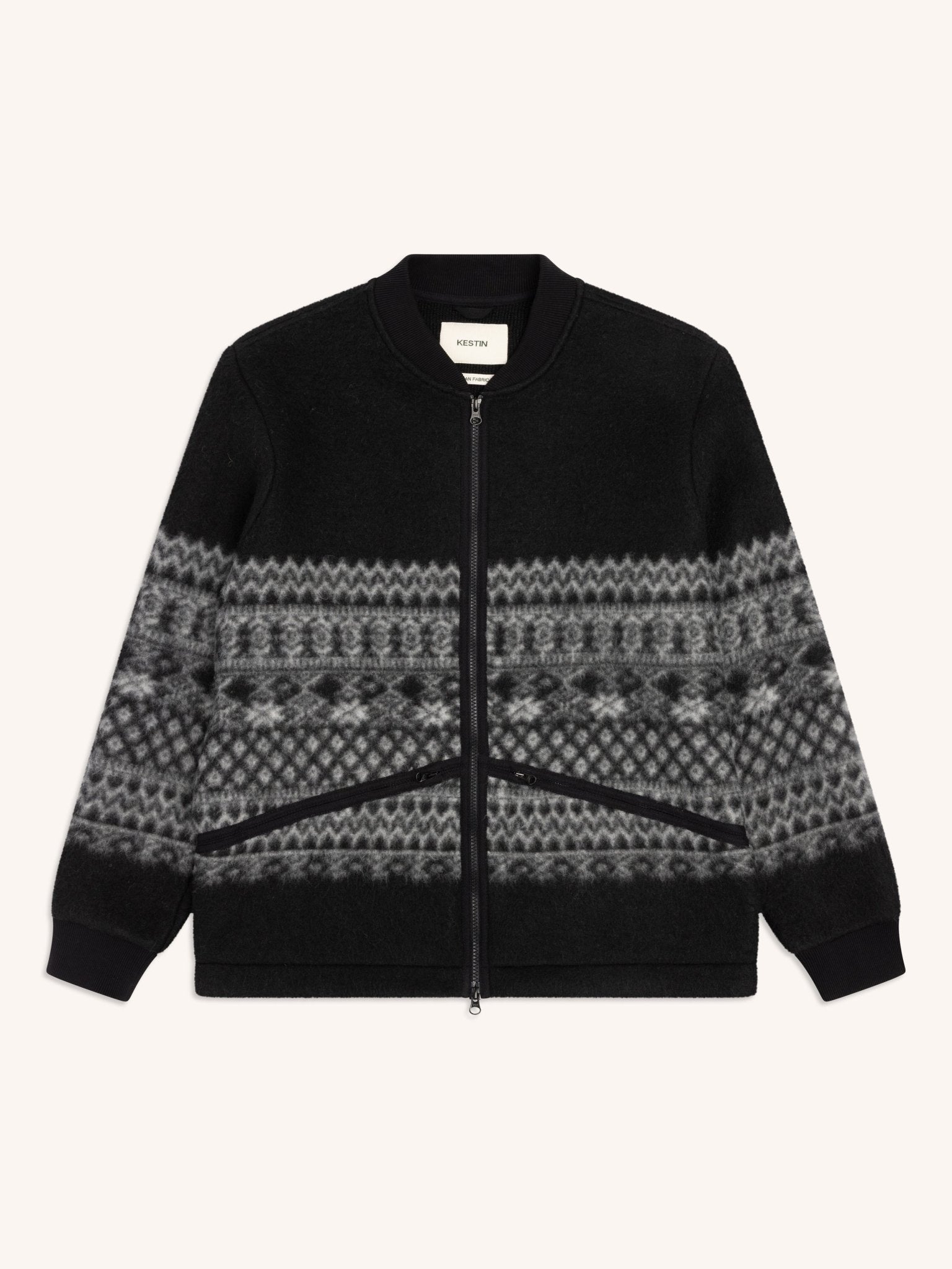 Kestin Dreghorn Fairisle Band Fleece Black - Steranko Clothing Manchester