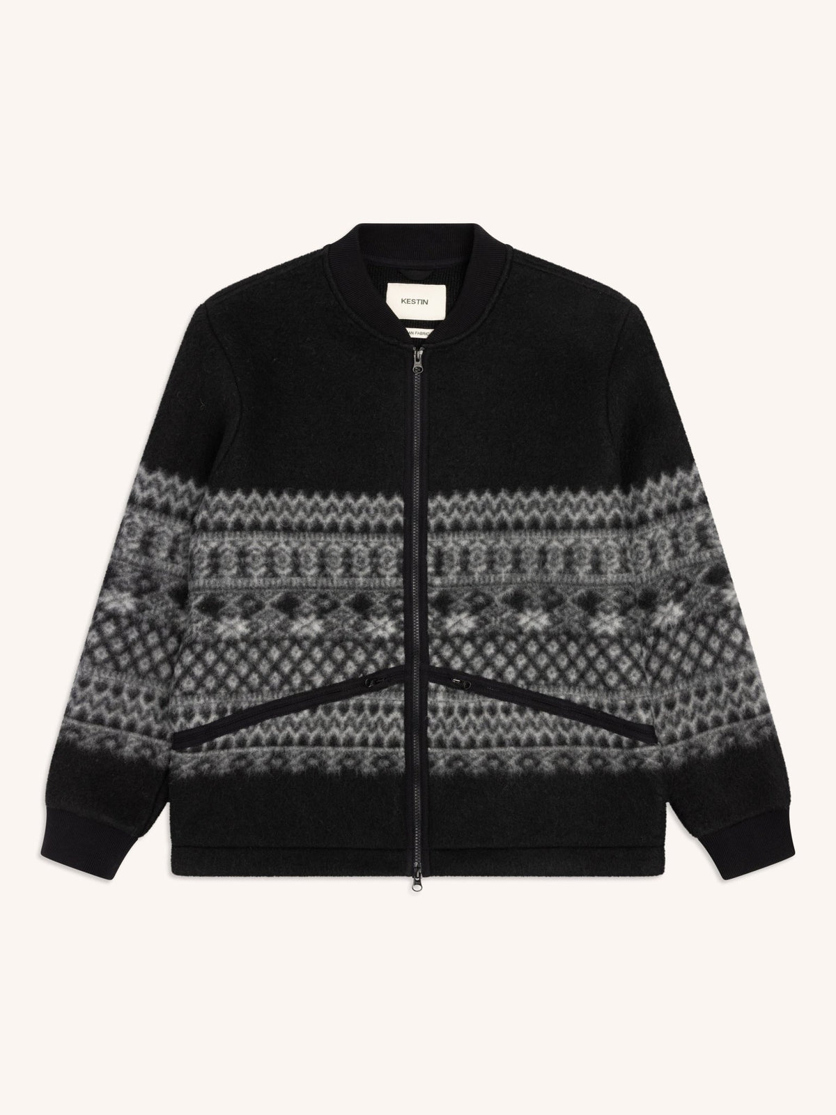Kestin Dreghorn Fairisle Band Fleece Black - Steranko Clothing Manchester