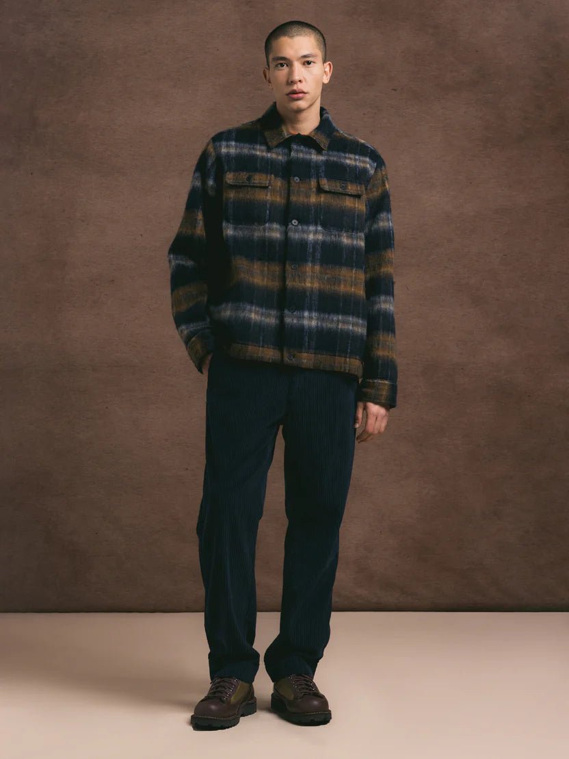 Kestin Haston Jacket Navy Check Brushed Wool - Steranko Clothing Manchester