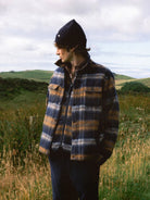 Kestin Haston Jacket Navy Check Brushed Wool - Steranko Clothing Manchester