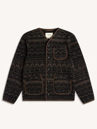 Kestin Neist Cardigan in Peat / Black Knitted Fairisle - Steranko Clothing Manchester