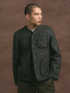 Kestin Neist Cardigan Moss Herringbone Wool - Steranko Clothing Manchester