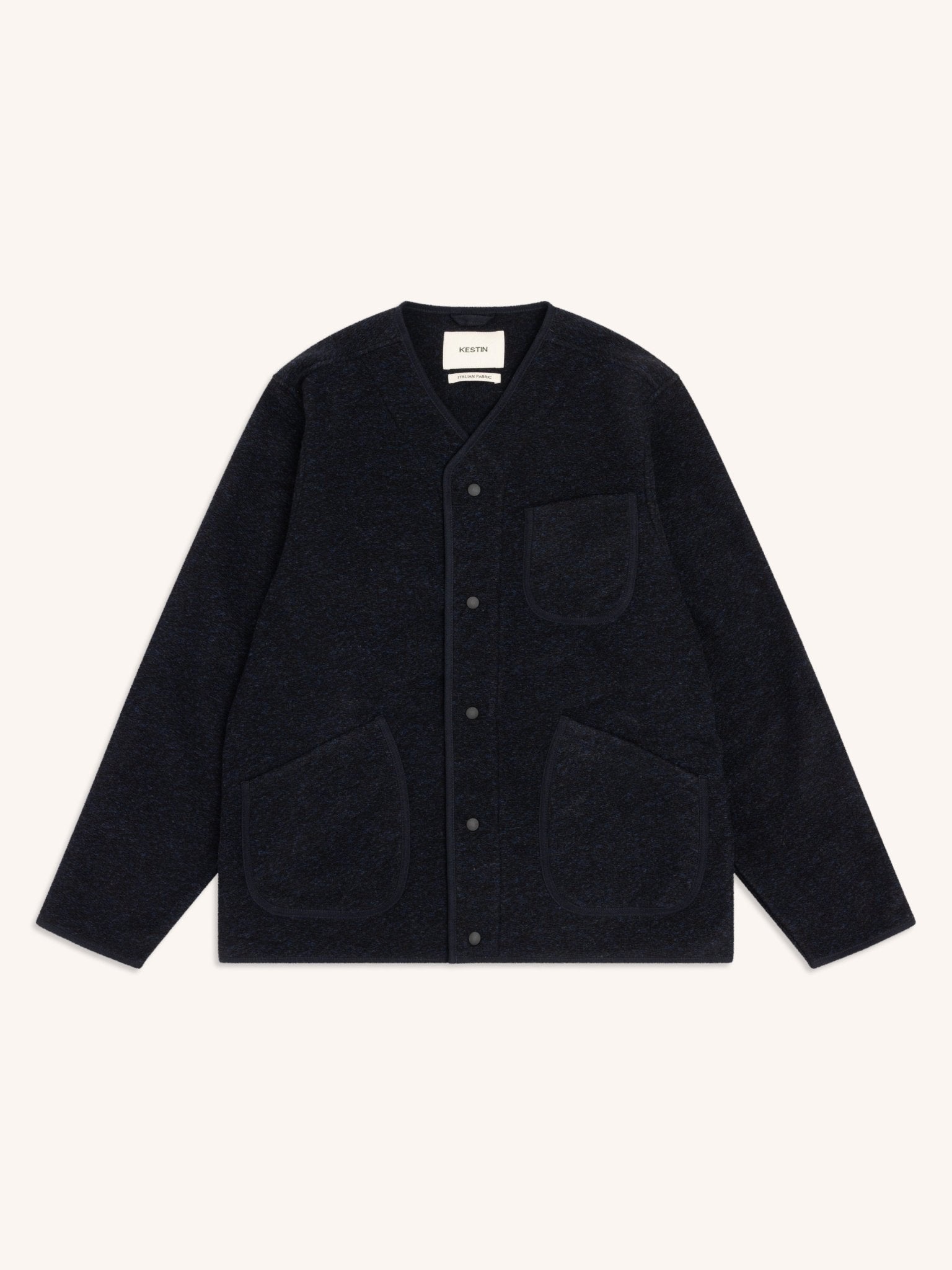Kestin Neist Cardigan Speckled Wool Navy - Steranko Clothing Manchester