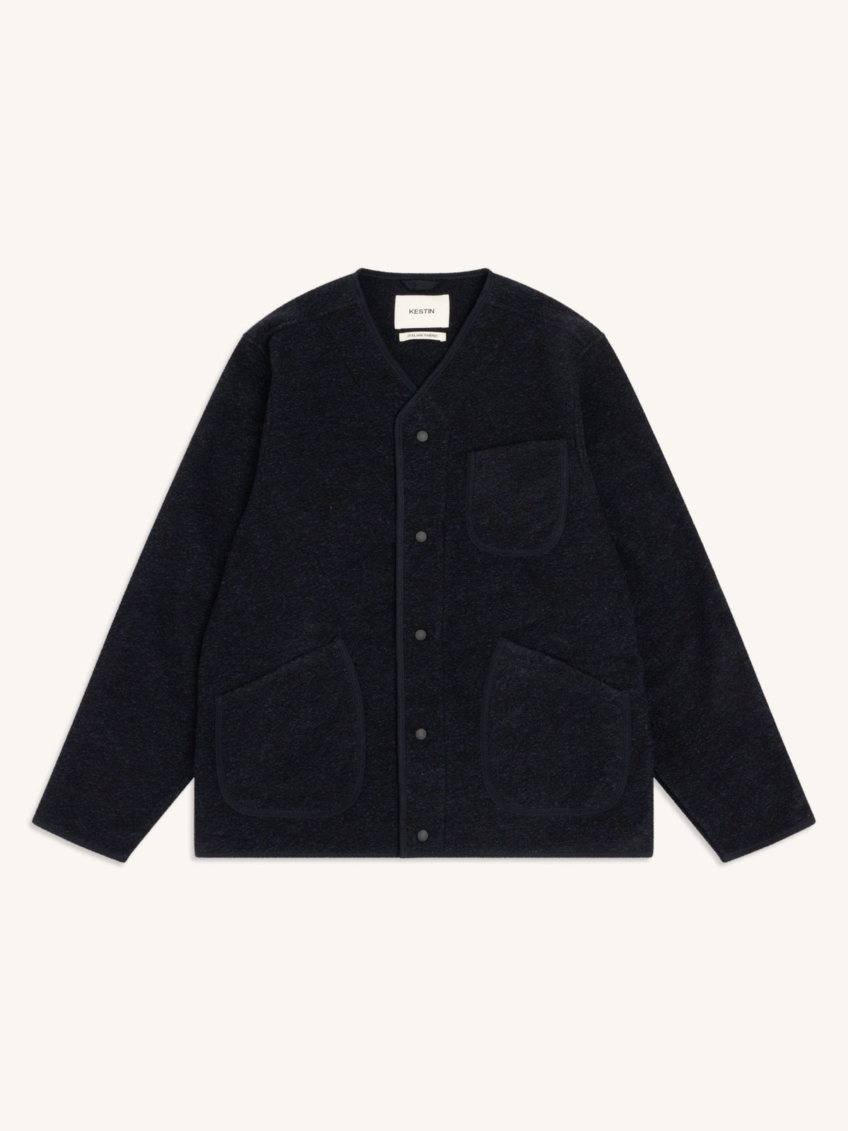 Kestin Neist Cardigan Speckled Wool Navy - Steranko Clothing Manchester
